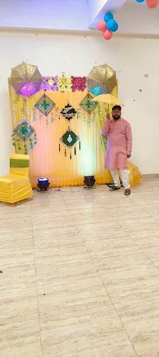 Colourful birthday backdrop by Shree Balaji Caterers