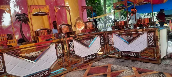 Decorative buffet counters for an event